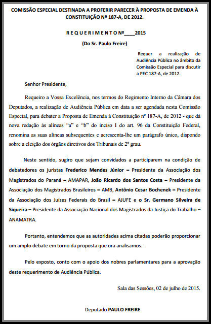 debatedor requerimento