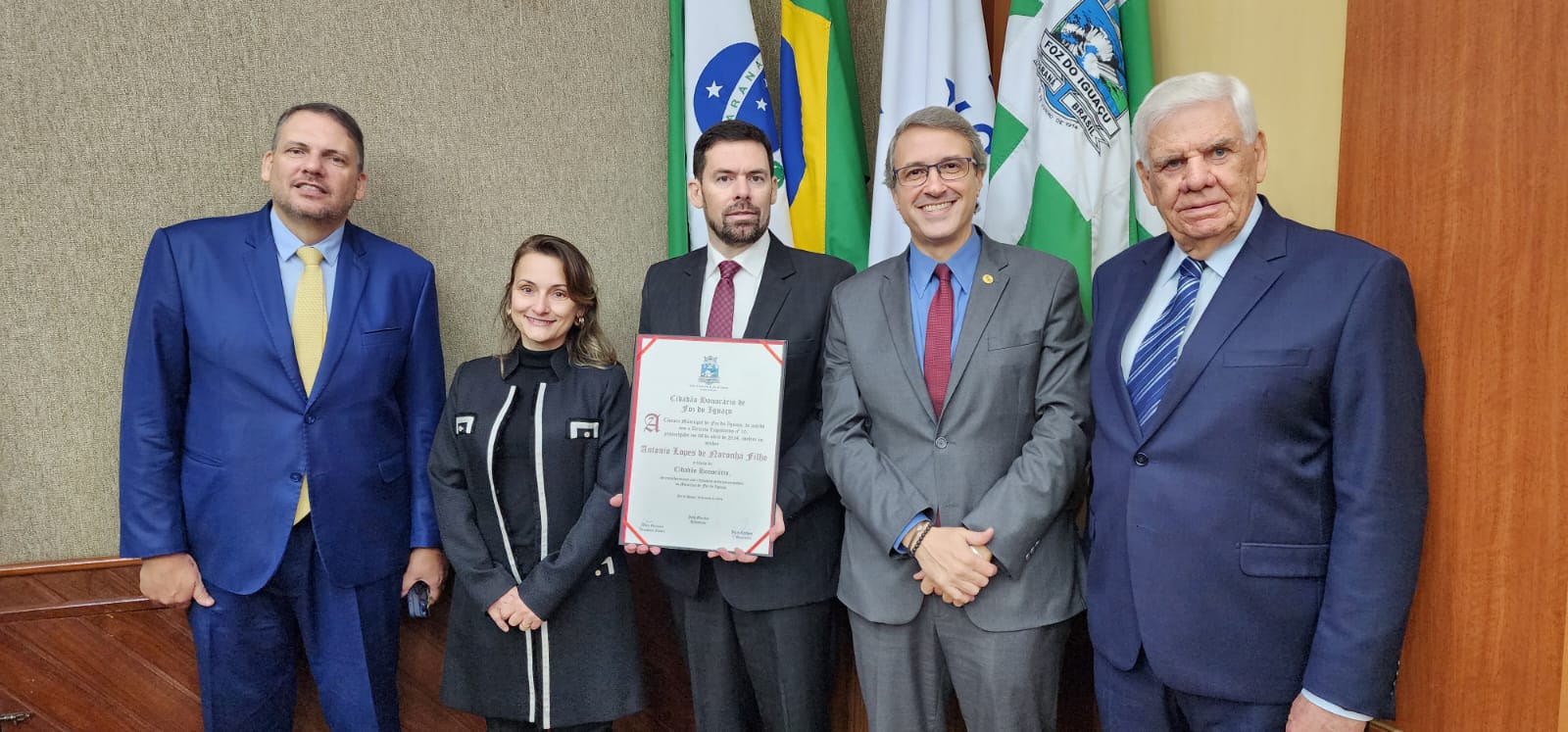 Antônio Lopes de Noronha Filho recebe o título de cidadão honorário de Foz do Iguaçu